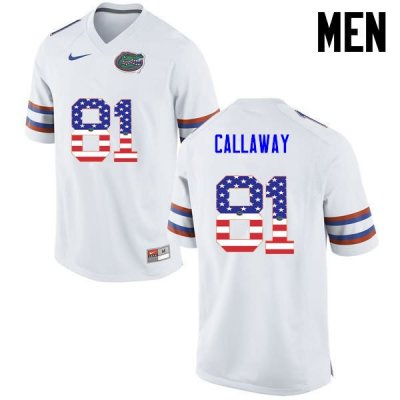 Men's Florida Gators #81 Antonio Callaway NCAA Nike White USA Flag Fashion Authentic Stitched College Football Jersey CZF8362GP